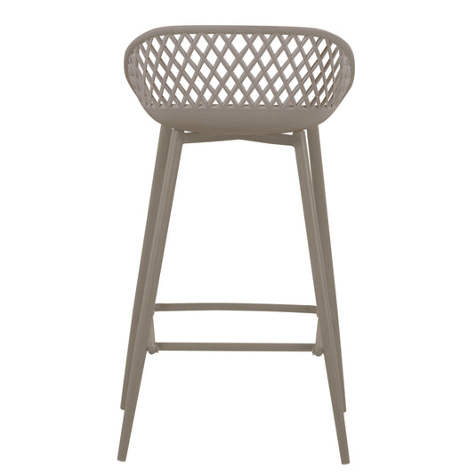 Set de 4 Sillas para Bar India, Color Taupe, con Estructura Metálica