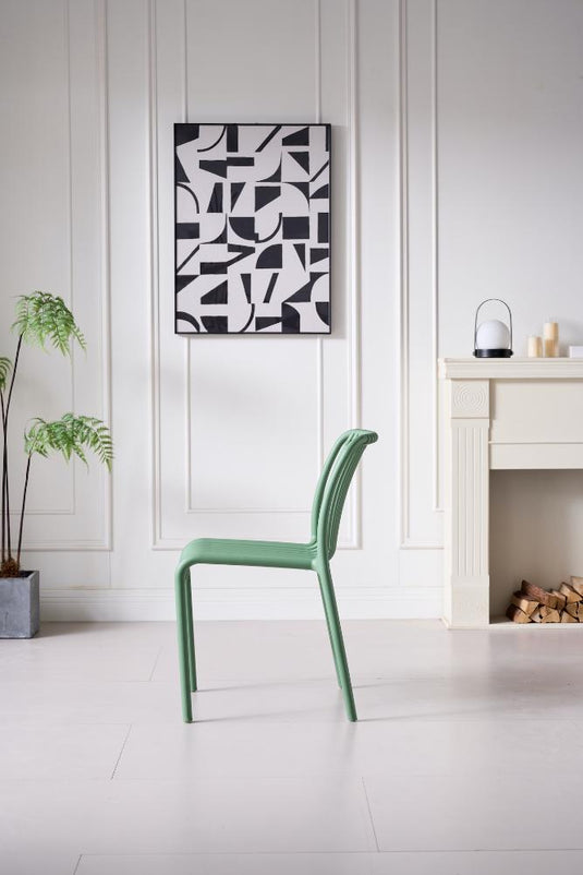 Set de 2 Sillas Terra, Color Verde Olivo, con Espaldar
