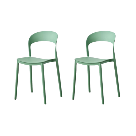 Set de 2 Sillas Patrick, Color Verde Oliva, con Espaldar y Diseño Moderno