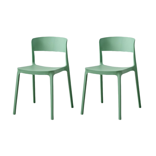 Set de 2 Sillas Mónaco, Color Verde Oliva, con Espaldar y Diseño Moderno