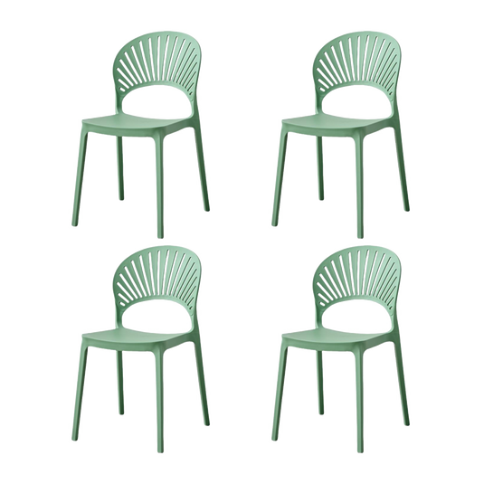 Set de 4 Sillas Paraíso, Color Verde Oliva, con Espaldar y Diseño Moderno