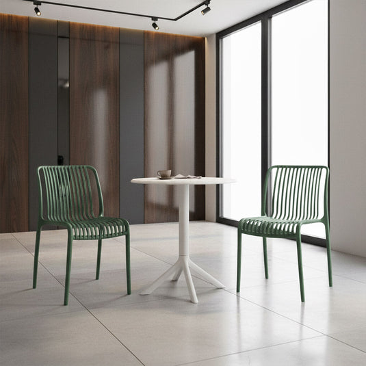Set de 2 Sillas Terra, Color Verde Olivo, con Espaldar