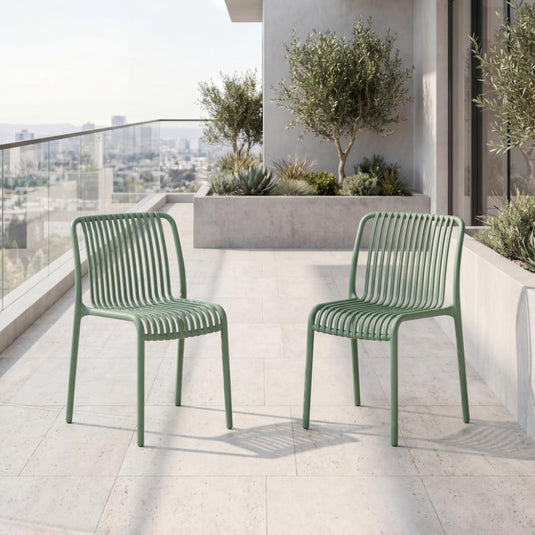 Set de 2 Sillas Terra, Color Verde Olivo, con Espaldar