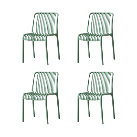 Set de 4 Sillas Terra, Color Verde Olivo, con Espaldar
