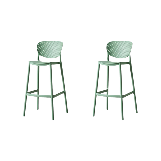 Set de 2 Sillas para Bar Río, Color Verde Olivo, Diseño Moderno