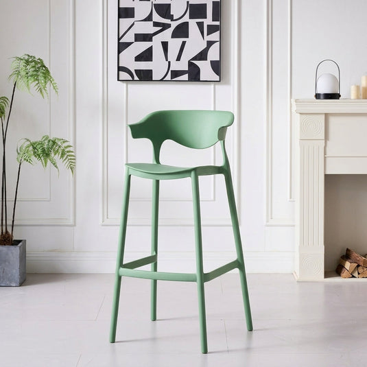Silla para Bar Elena, Color Verde Oliva, Diseño Moderno