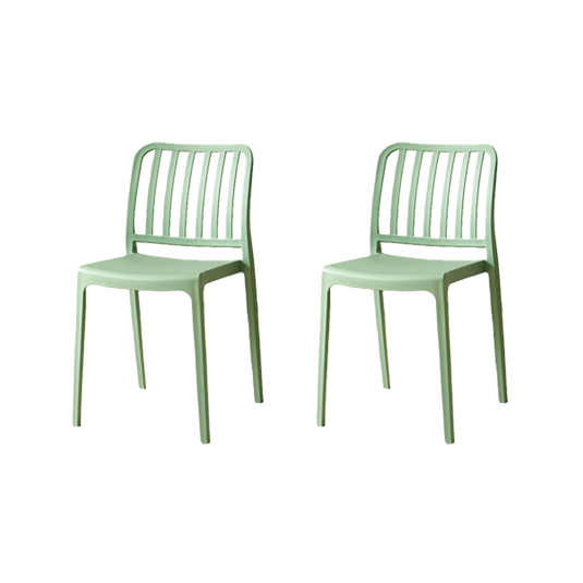 Set de 2 Sillas Brooklyn, Verde, con Espaldar en Rayas y Diseño Minimalista