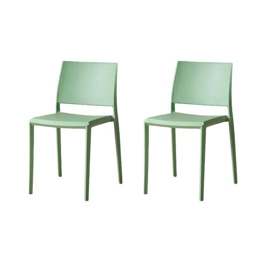 Set de 2 Sillas Toledo, Color Verde, con Espaldar Liso y Cuadrado, Diseño Moderno