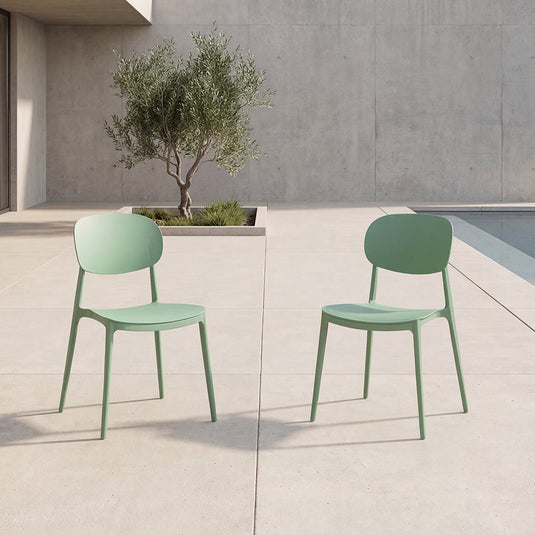 Set de 2 Sillas Milán, Color Verde, con Espaldar y Diseño Moderno