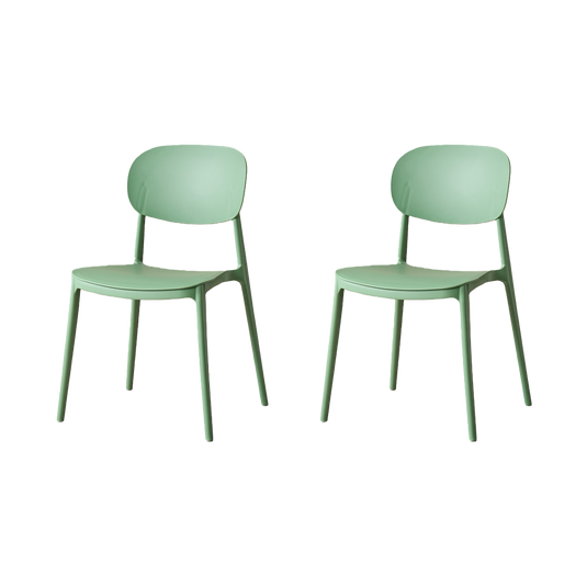 Set de 2 Sillas Milán, Color Verde, con Espaldar y Diseño Moderno