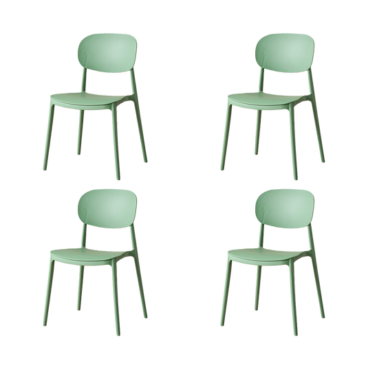 Set de 4 Sillas Milán, Color Verde, con Espaldar y Diseño Moderno