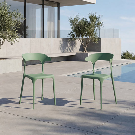 Set de 2 Sillas Elena, Color Verde, Diseño Moderno