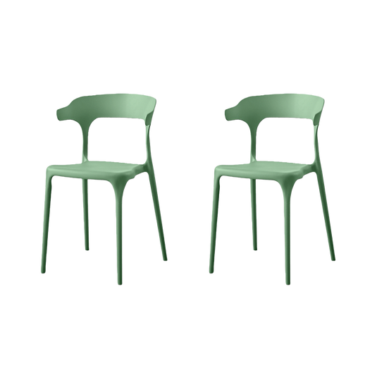 Set de 2 Sillas Elena, Color Verde, Diseño Moderno