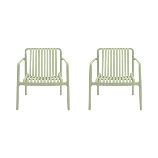 Set de 2 Sillas Lounge Parma, Verde, con Espaldar y Diseño Moderno