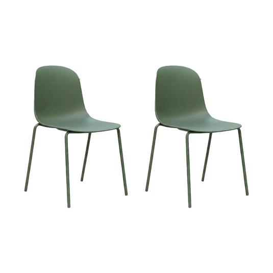 Set de 2 Sillas Aiara, Color Verde Olivo, Diseño Moderno