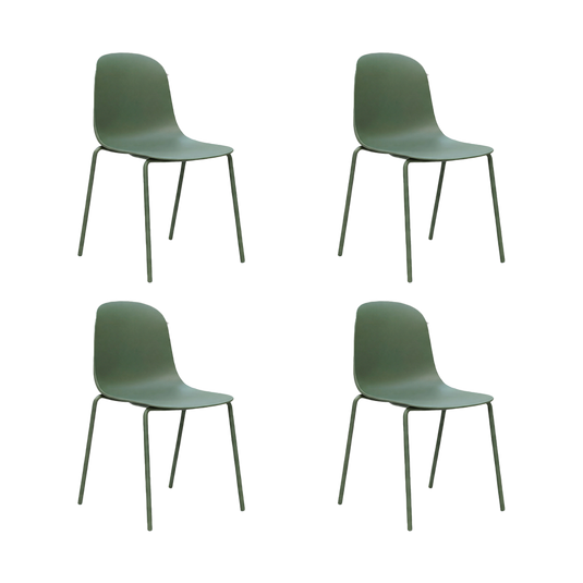 Set de 4 Sillas Aiara, Color Verde Olivo, Diseño Moderno
