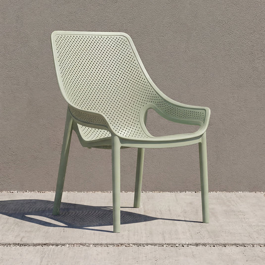 Silla Lounge Ibiza, Verdematcha, con Espaldar y Reposa Brazos