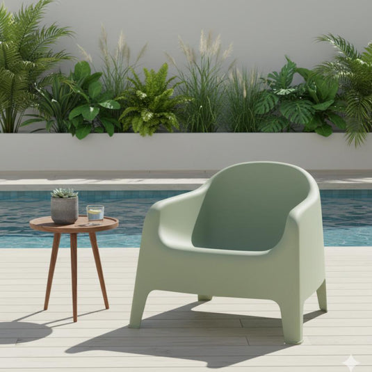Silla Lounge Sun, Verdematcha, Cómoda para Terraza o Jardín