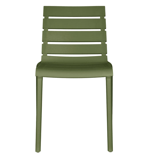 Set de 2 Sillas Montana, Color Verde, con Espaldar en Líneas Diseño Moderno
