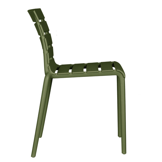 Set de 2 Sillas Montana, Color Verde, con Espaldar en Líneas Diseño Moderno