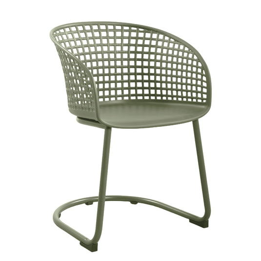 Set de 4 con Brazos Calcuta, Verde, con Patas Metálica