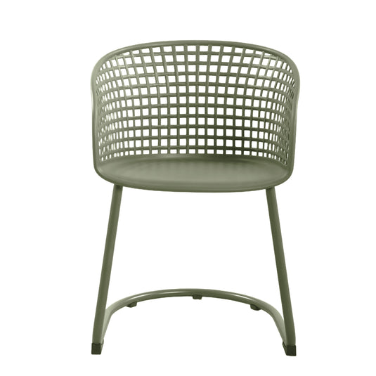 Set de 4 con Brazos Calcuta, Verde, con Patas Metálica