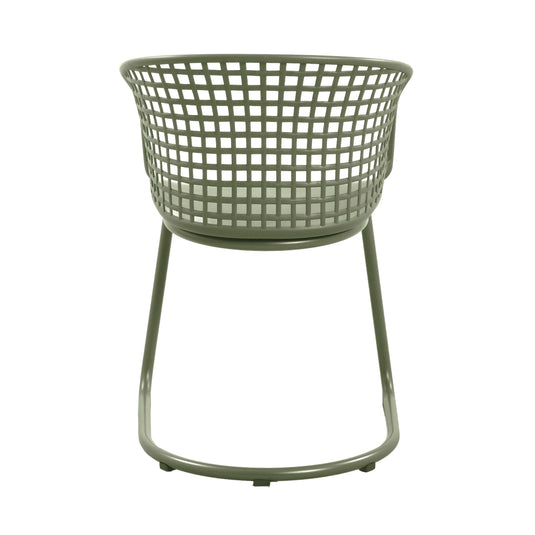 Silla con Brazos Calcuta, Verde, con Patas Metálica