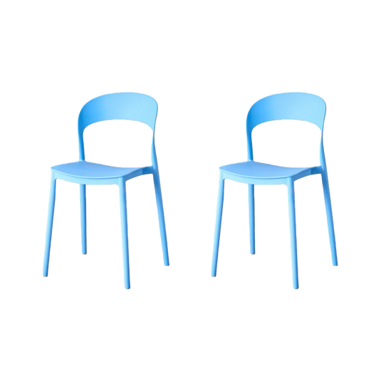 Set de 2 Sillas Patrick, Color Azul, con Espaldar y Diseño Moderno