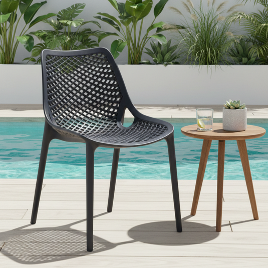 Set de 4 Sillas Miame, Negro, con Espaldar y Reposa Brazos