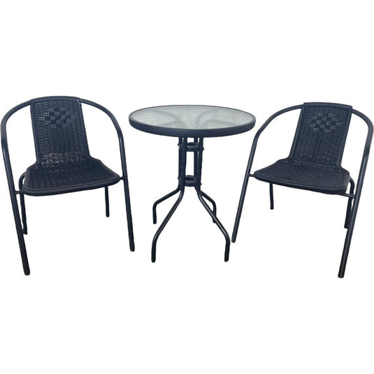 Juego de Terraza Rattan Balí, Color Negro
