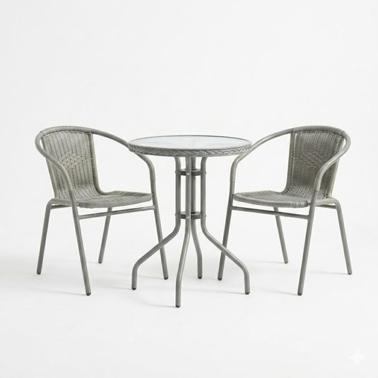 Juego de Terraza Rattan Manila, Color Gris