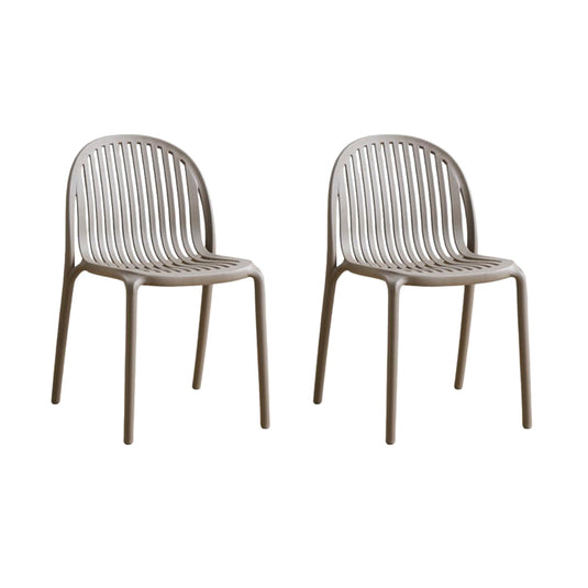 Set de 2 Sillas Marruecos, Taupe, con Espaldar en Rayas y Diseño Minimalista