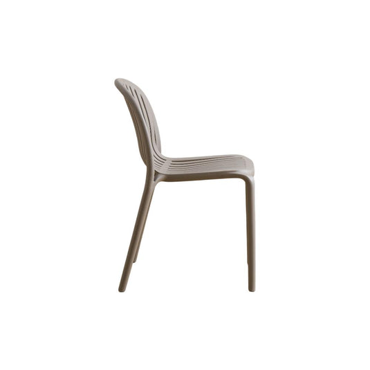 Set de 2 Sillas Marruecos, Taupe, con Espaldar en Rayas y Diseño Minimalista