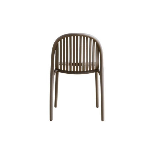 Set de 4 Sillas Marruecos, Taupe, con Espaldar en Rayas y Diseño Minimalista
