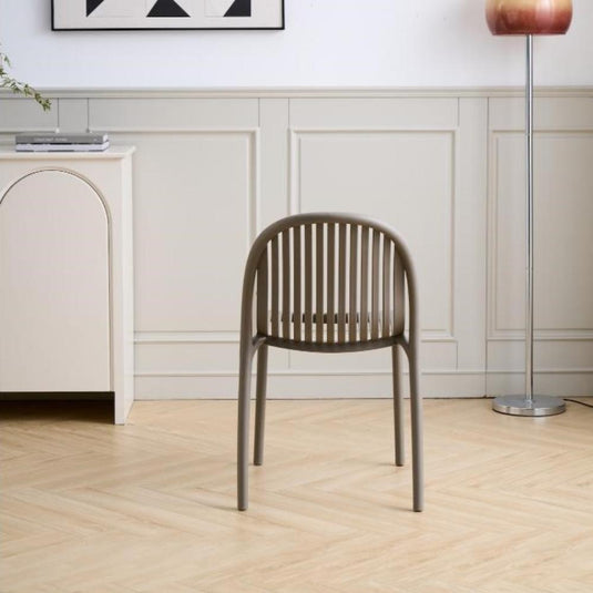 Set de 2 Sillas Marruecos, Taupe, con Espaldar en Rayas y Diseño Minimalista