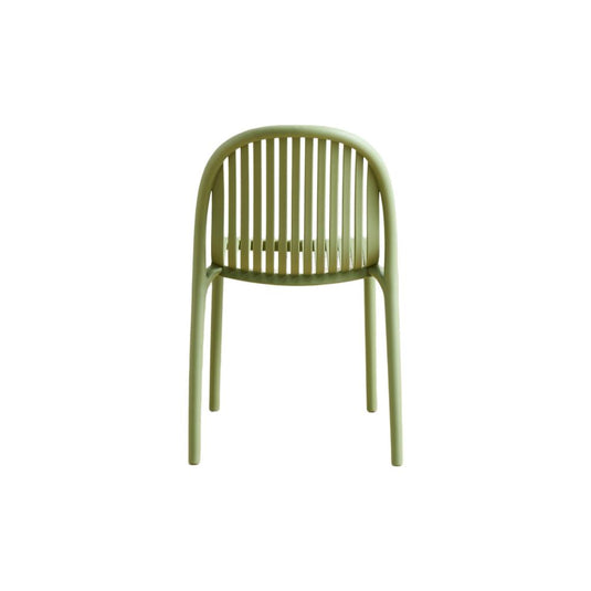 Set de 4 Sillas Marruecos, Verde Olivo, con Espaldar en Rayas y Diseño Minimalista