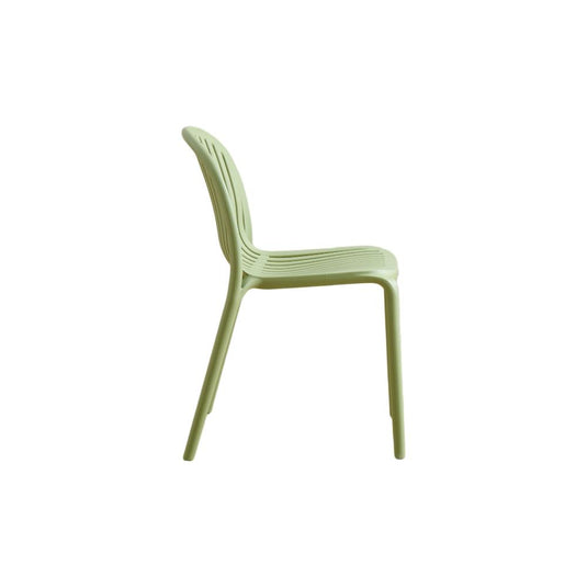 Set de 2 Sillas Marruecos, Verde Olivo, con Espaldar en Rayas y Diseño Minimalista