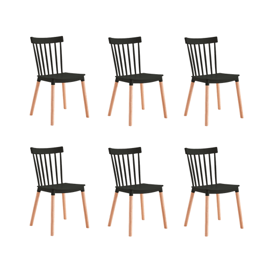 Comedor Velasca, Negro y Café Claro, Incluye 6 sillas