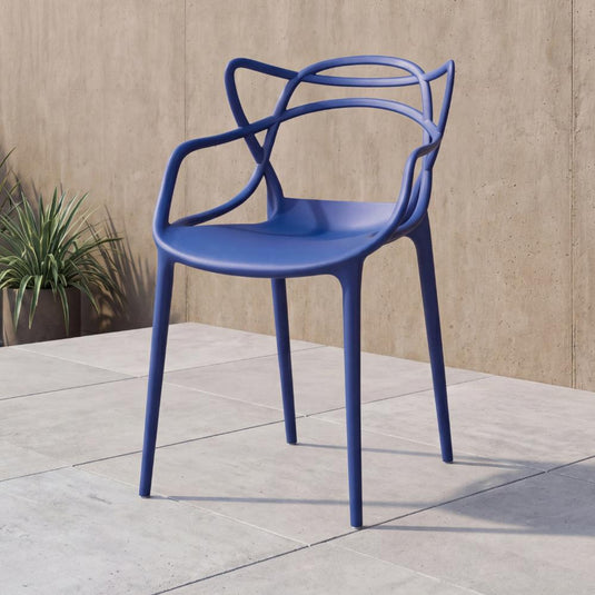 Silla Palermo, Color Azul, con Espaldar y Diseño Moderno