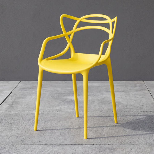 Silla Palermo, Color Amarillo, con Espaldar y Diseño Moderno