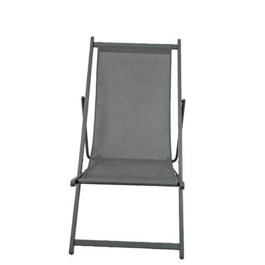 Set de 4 Sillas Plegable Reclinable Kenya, Gris Oscuro, con Tres Posiciones