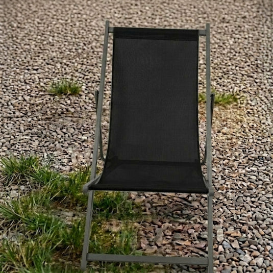 Set de 2 Sillas Plegable Reclinable Kenya, Negro, con Tres Posiciones