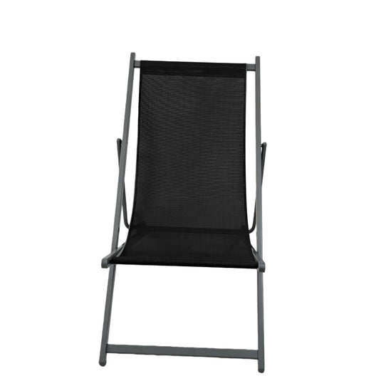 Set de 2 Sillas Plegable Reclinable Kenya, Negro, con Tres Posiciones