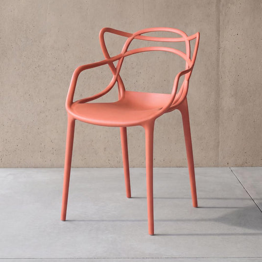 Silla Palermo, Color Terracota, con Espaldar y Diseño Moderno
