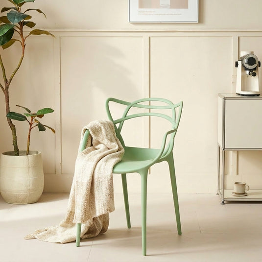 Set de 4 Sillas Palermo, Verde Claro, con Espaldar y Diseño Moderno