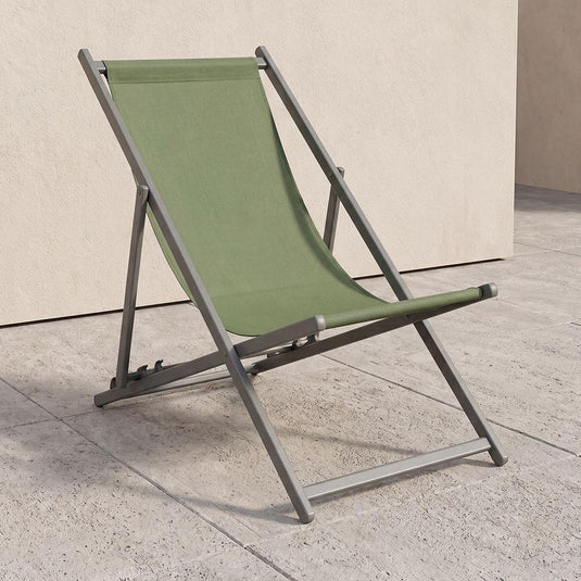 Silla Plegable Reclinable Kenya, Verde, con Tres Posiciones