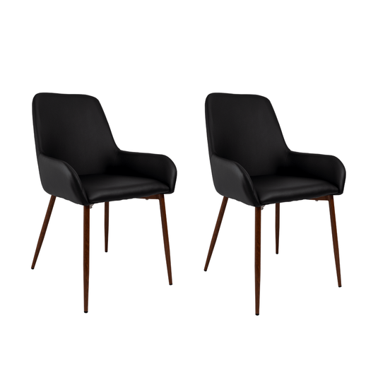Sillas Clásicas Concept X2, Wengue y Café, con Cómodo Espaldar