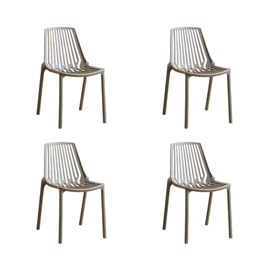 Set de 4 Sillas Tanger, Taupe, con Espaldar y Diseño Moderno