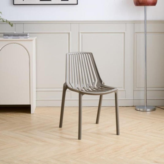 Set de 4 Sillas Tanger, Taupe, con Espaldar y Diseño Moderno