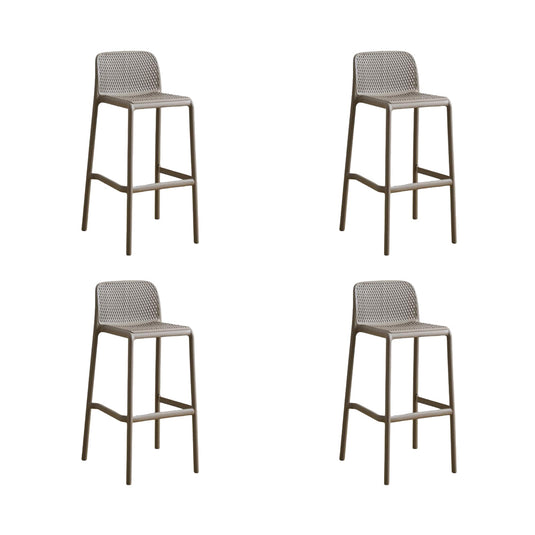 Set de 4 Sillas para Bar Túnez, Color Taupe, con Espaldar Redondeado y Transpirable